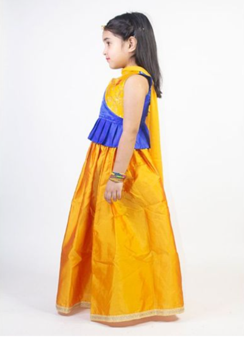 Ruviero brocade patch tafetta lehenga choli set